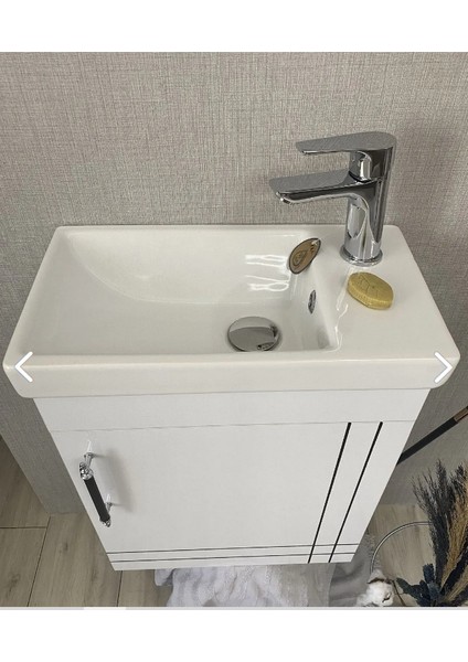 25*45 Mini Lavabo ve Banyo Dolabı BEYAZ