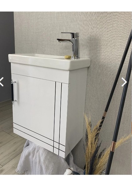 25*45 Mini Lavabo ve Banyo Dolabı BEYAZ