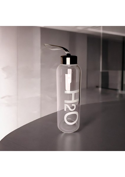 H20 Metal Kapaklı Cam Matara 500 ml
