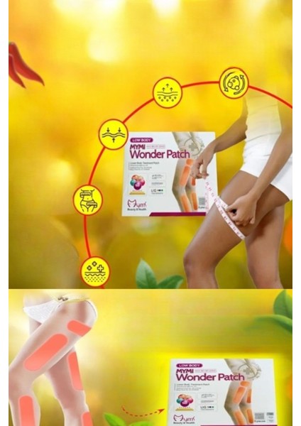 Turuncu Bacak Inceltme Bantları 1 Set 6 Adet Bacak Zayıflama Selü Önleyici Wonder Patch Set
