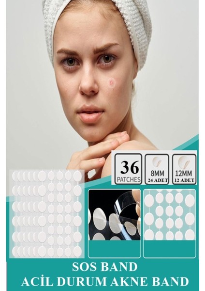 Akne Sivilce Bandı 36 Adet Acne Patch Hidrokolloid Salisilik Asit Bantlar