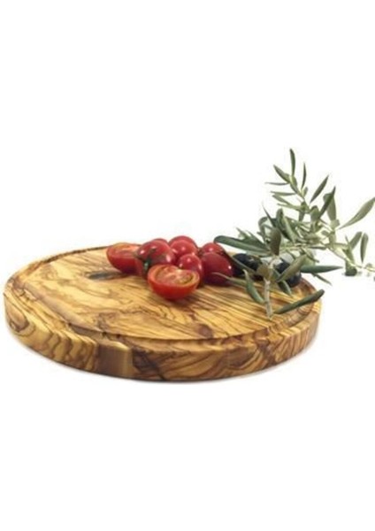 30 cm Ahşap Yuvarlak Oluklu Steak ve Pizza Tahtası fırsatları