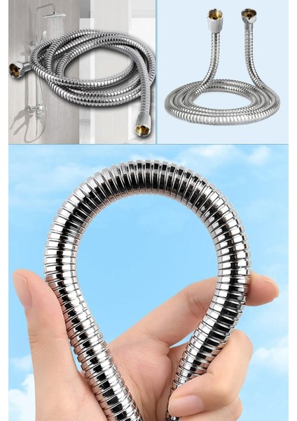 Spiral Hortum Blister Duş Hortumu Pirinç Başlık 150cm