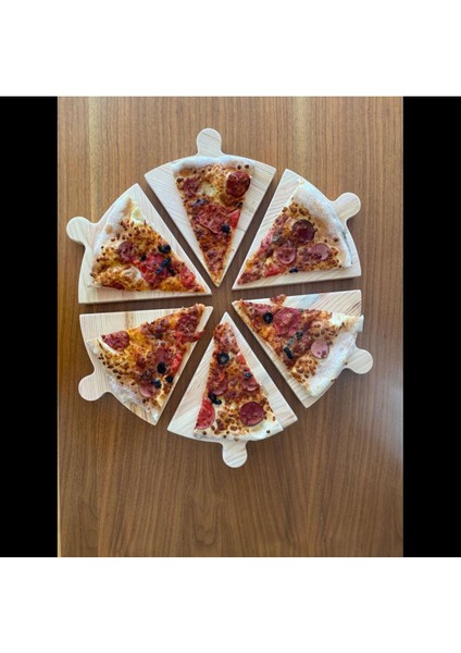 Doğal Ahşap Pizza Sunum Tepsisi, Çoklu Parça, Kahverengi Renkli modelleri
