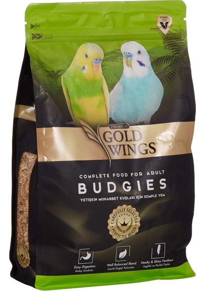 Gold Wings Budgies Muhabbet Kuşu Yemi muhabbet kuş yem Vitamin Mineral Yem 1 kg