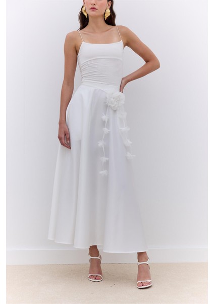 Saten Kloş Abiye Etek Ekru fırsatları