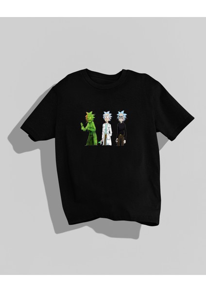 Rick And Morty The Grandfather Tasarımı Sırt Baskılı Yüksek Kalite Kompakt Oversize T-Shirt