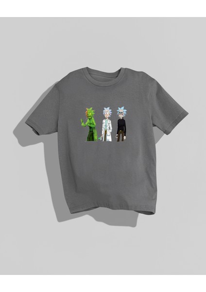 Rick And Morty The Grandfather Tasarımı Sırt Baskılı Yüksek Kalite Kompakt Oversize T-Shirt