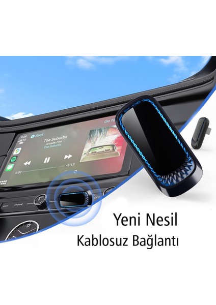 Go İthalat Wireless Kablosuz Apple Iphone Carplay Ekran Yansıtma (Versiyon 4.0) (4453)