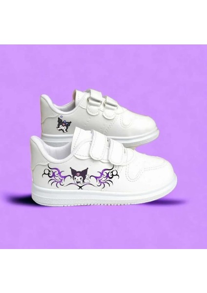 Mor Kanatlı Baskılı Çocuk Spor Ayakkabı Sneaker