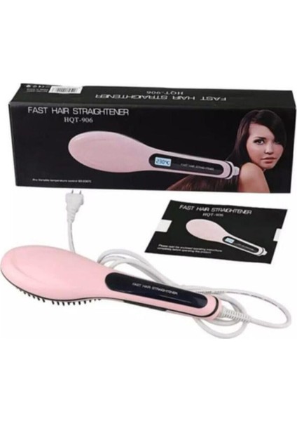 Pembe Elektrikli Saç Düzleştirici Tarak Fast Hair Straightener 1 Yıl Ithalatçı Garantili Yok 230 De