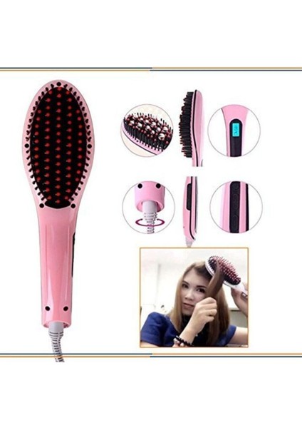 Pembe Elektrikli Saç Düzleştirici Tarak Fast Hair Straightener 1 Yıl Ithalatçı Garantili Yok 230 De modelleri