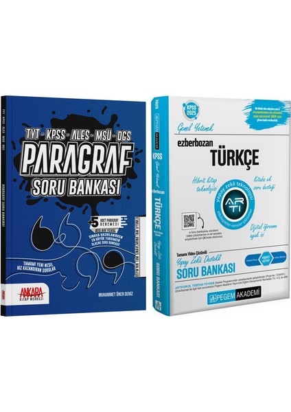 Pegem Yayınları Ezberbozan KPSS Türkçe Soru Bankası - Akm Paragraf Soru Bankası 2'li Set