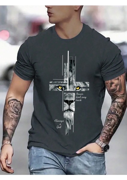 Unısex Lıon Baskılı Tshirt