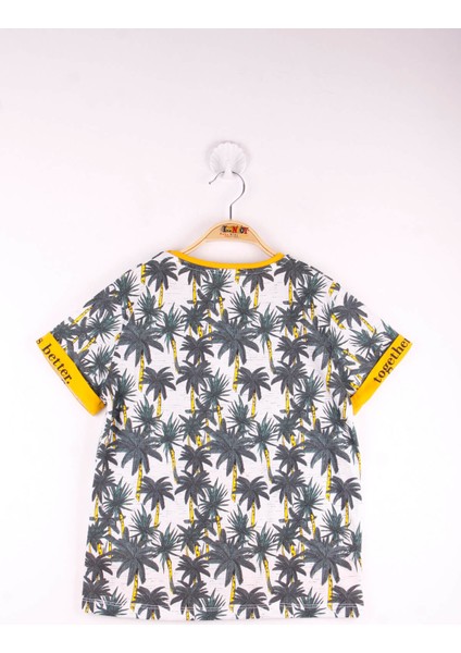 Erkek Çocuk Palmiye Desenli Garnili Tişört fiyatları
