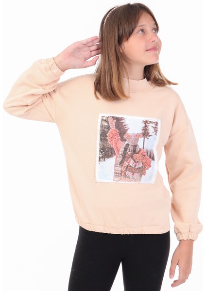 Kız Çocuk Baskılı Sweatshirt