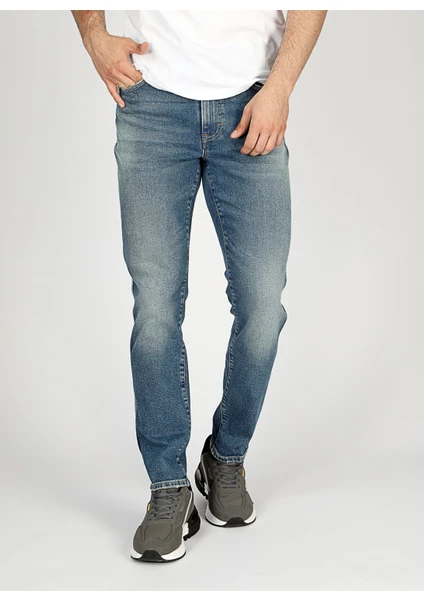 Lee Cooper Lee Cooper Normal Bel Slim Fit Erkek Denim Pantolon 251 Lcm 121030 Jack Gerard Blue Mıd