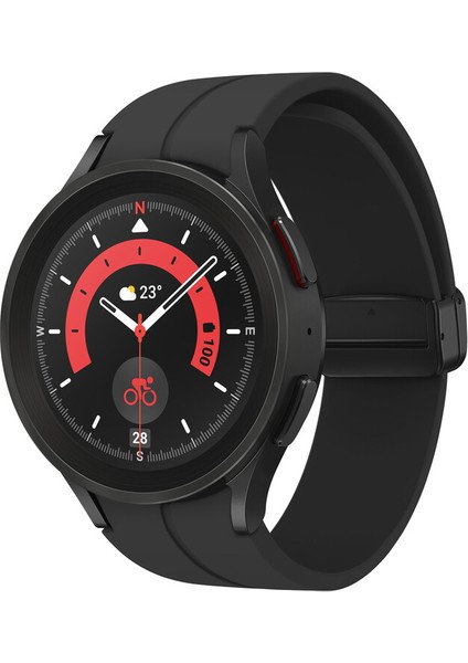 Siyah Galaxy Watch5 Pro 45 mm Black Titanium (Samsung Türkiye Garantili) 41-45 mm 400-500 Mah Gümüş