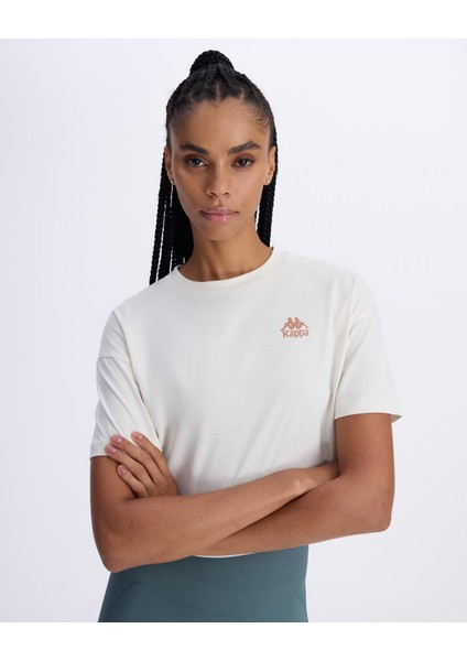 Authentic Aster Kadın Beyaz Comfort Fit Tişört modelleri