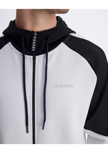 Lacty Full Zip Erkek Siyah-Beyaz Regular Fit Fermuarlı Eşofman Üstü