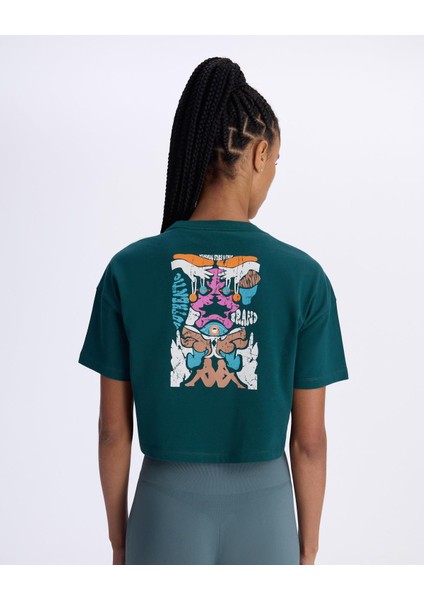 Authentic Aster Kadın Petrol Yeşili Comfort Fit Tişört indirimleri