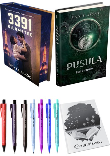 Pusula 1 Kolezyum Ciltli Kader Arvas ve 3391 Kilometre Film Özel Baskı Ciltli Beyza Alkoç 2li Set