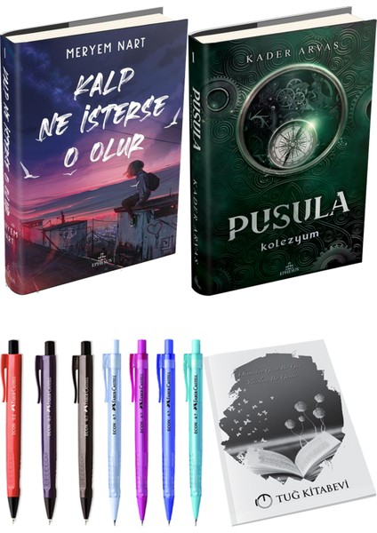 Pusula 1 Kolezyum Ciltli Kader Arvas ve Kalp Ne Isterse O Olur 1 Ciltli Meryem Nart 2li Set