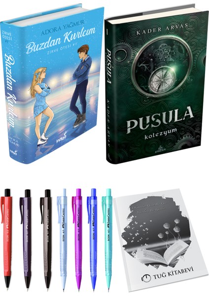 Pusula 1 Kolezyum Ciltli Kader Arvas ve Buzdan Kıvılcım Ciltli Adora Yağmur 2li Set