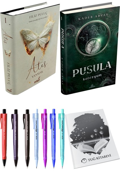 Pusula 1 Kolezyum Ciltli Kader Arvas ve Ateş Yanmak 1 Ciltli Filiz Puluç 2li Set