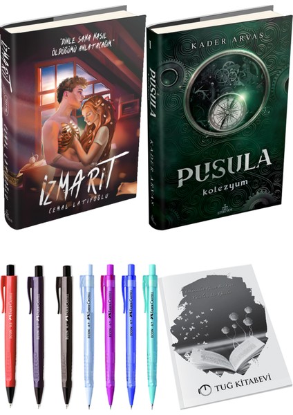 Pusula 1 Kolezyum Ciltli Kader Arvas ve Ephesus Izmarit Ciltli Cemal Latifoğlu 2li Set