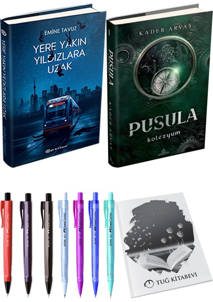 Pusula 1 Kolezyum Ciltli Kader Arvas ve Yere Yakın Yıldızlara Uzak Ciltli Emine Tavuz 2li Set