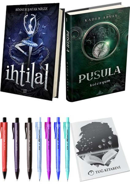 Pusula 1 Kolezyum Ciltli Kader Arvas ve Ihtilal 1 Zelzele Ciltli Binnur Şafak Nigiz 2li Set