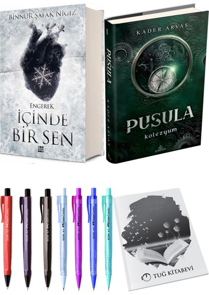 Pusula 1 Kolezyum Ciltli Kader Arvas ve Içinde Bir Sen 1 Engerek Ciltli Binnur Şafak Nigiz 2li Set