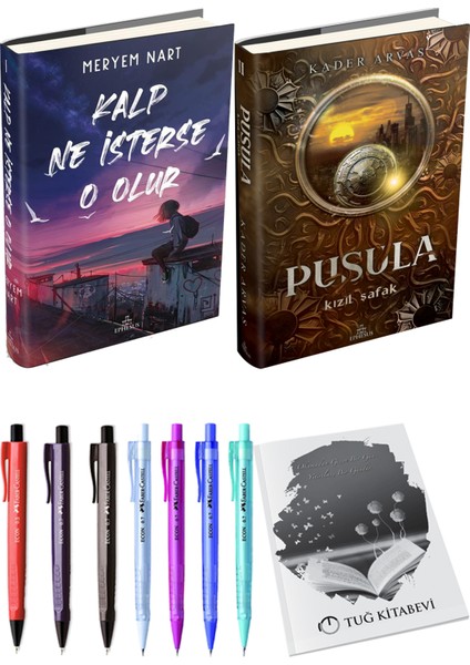 Pusula 2 Kızıl Şafak Ciltli Kader Arvas ve Kalp Ne Isterse O Olur 1 Ciltli Meryem Nart 2li Set