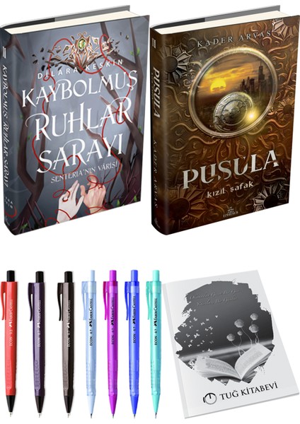 Pusula 2 Kızıl Şafak Ciltli Kader Arvas ve Kaybolmuş Ruhlar Sarayı 2 Ciltli Dilara Keskin 2li Set