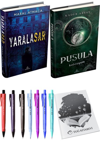 Pusula 1 Kolezyum Ciltli Kader Arvas ve Ephesus Yayınları Yaralasar 1 Ciltli Maral Atmaca 2li Set