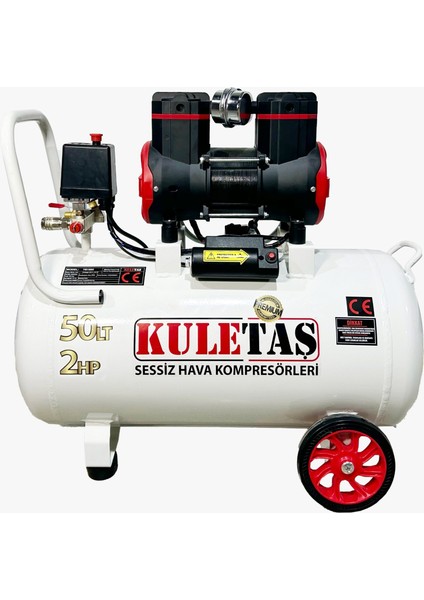 50 Litre 2 Hp Sessiz Premium Kafa Hava Kompresörü 2800 Rpm