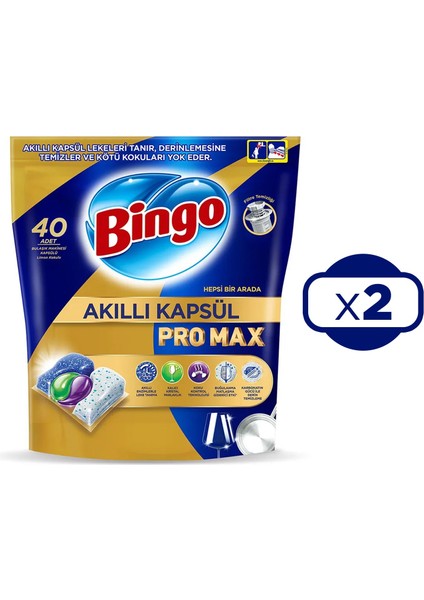 Akıllı Kapsül Pro Max Bulaşık Makinesi Tableti 40'lı x 2 Adet (80 Kapsül)