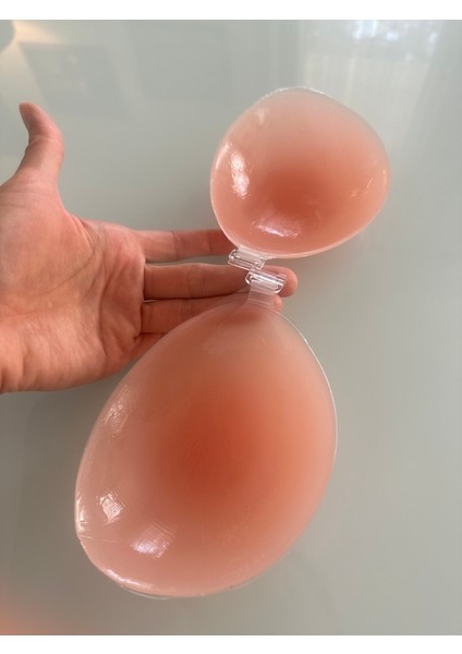 Silikonlu Dolgunlaştırıcı Arkası Yapışkanlı Ten Rengi Klipsli Et Sütyen