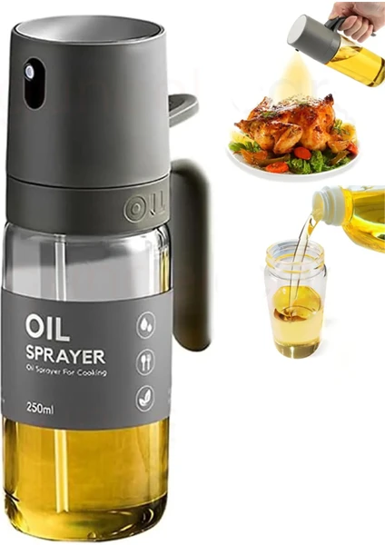 Güncel Çarşı 250 ml Yeni Nesil Sprey Yağdanlık Airfryer Çok Amaçlı Yağ Püskürtücü Yağlık Sosluk Sirkelik Limonluk