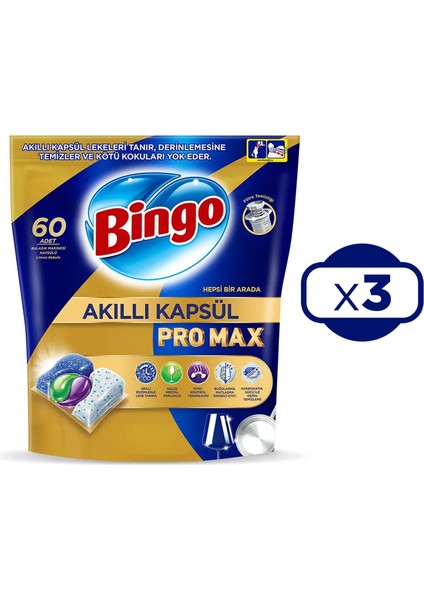 Akıllı Kapsül Pro Max Bulaşık Makinesi Tableti 60'lı x 3 Adet (180 Kapsül)