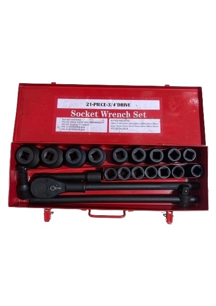 Socket Wrench 3/4 Ağır Tip Lokma Anahtar Takımı 21 Parça