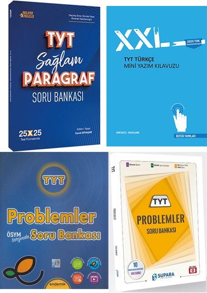 Parlayan Projeler 2025 Paragraf - Problemler Soru Bankası - Dersia Yayınları TYT Türkçe Mini Yazım Kılavuzu 4'lü Set