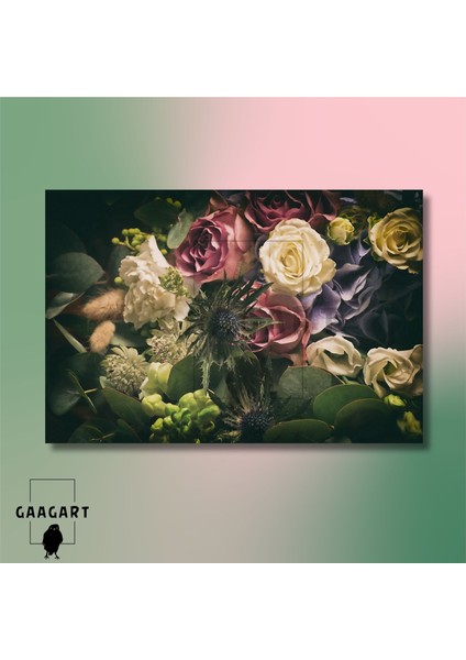 Tekli Yatay Kanvas Duvar Tablosu Dekoratif Dikenli Çiçekler modelleri