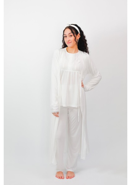 Nena Collection Pamuk Lohusa Sabahlık ve Pijama Takımı 24556 fiyatları