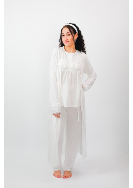 Nena Collection Pamuk Lohusa Sabahlık ve Pijama Takımı 24556 modelleri