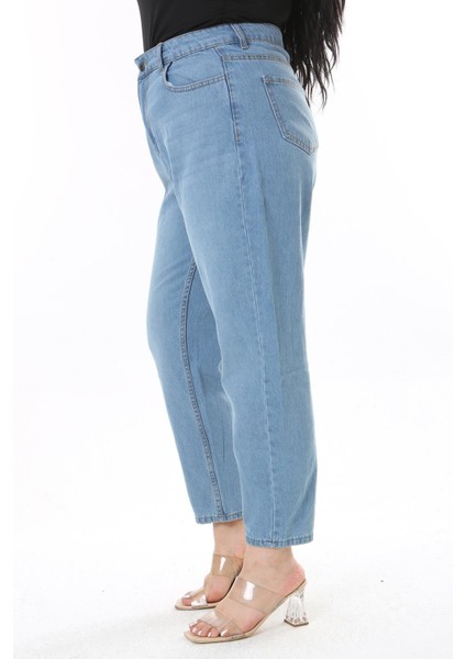 Kadın Büyük Beden Mavi 5 Cepli Kot Pantolon 65N38131 fırsatları