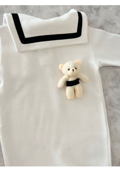 Ayıcıklı Denizci Yaka Bebek&çocuk Unisex Tulum
