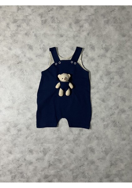 Oyuncak Ayıcıklı 2li Salopet Seti Unisex Bayramlık Bebek Tulum 3-6-9 Ay