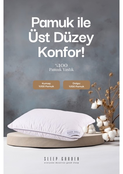 Doğal %100 Pamuk Yastık 50x70 Tela Çantalı